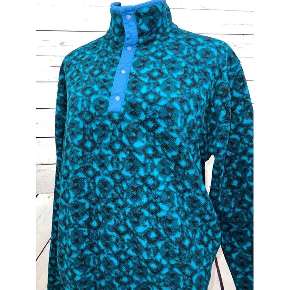 LL Bean Fleece Jacket Pullover Sweatshirt Aztec Mens Small Vintage 90s Made USA - Picture 11 of 11